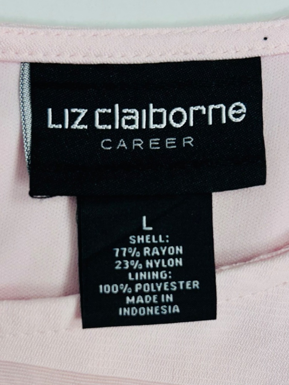 Liz Claiborne Light Pink Bell Sleeve Top, Size L, NWOT - Picture 7 of 8
